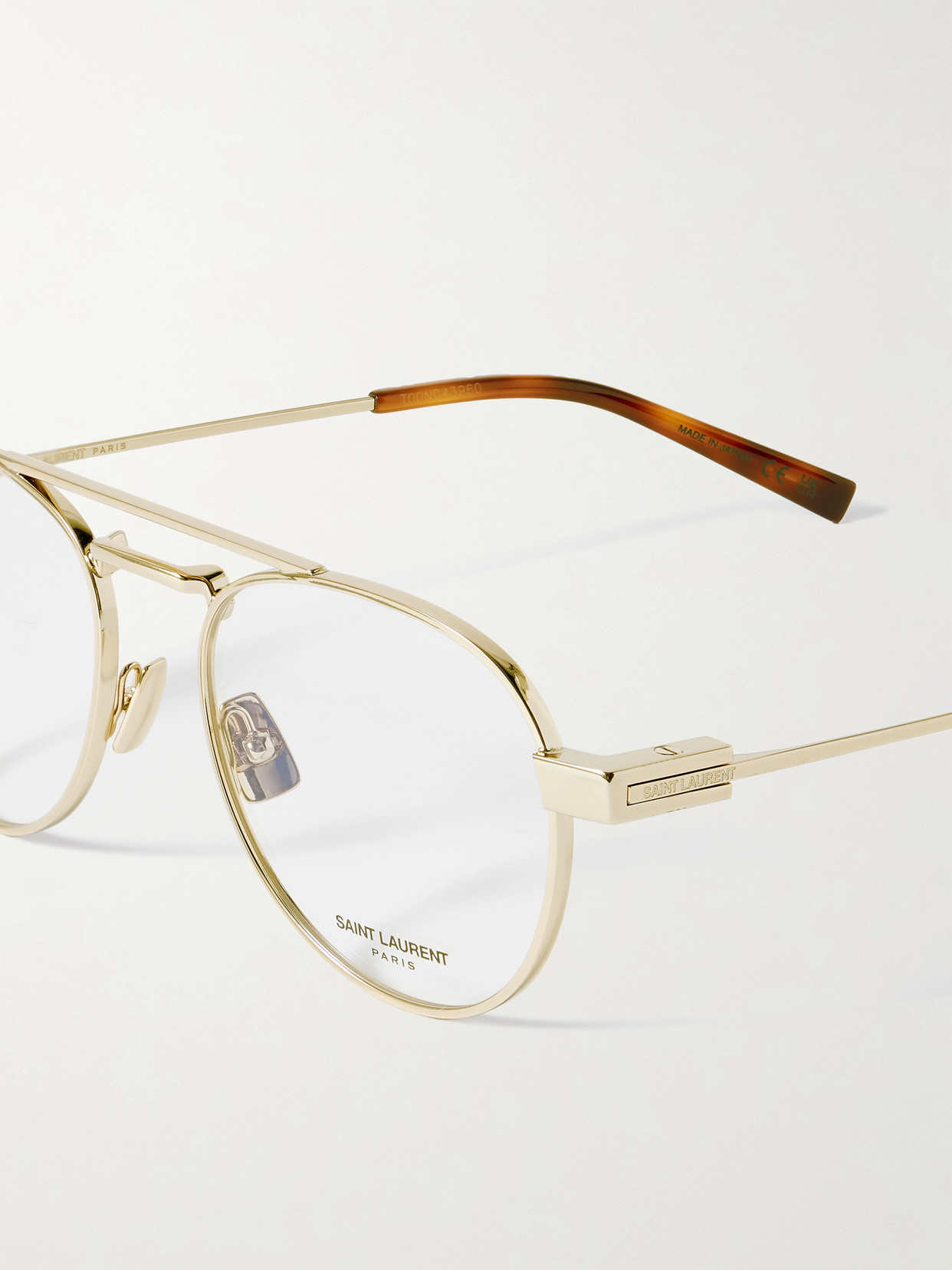 Saint Laurent Aviator-style Gold-tone Optical Glasses In Gold