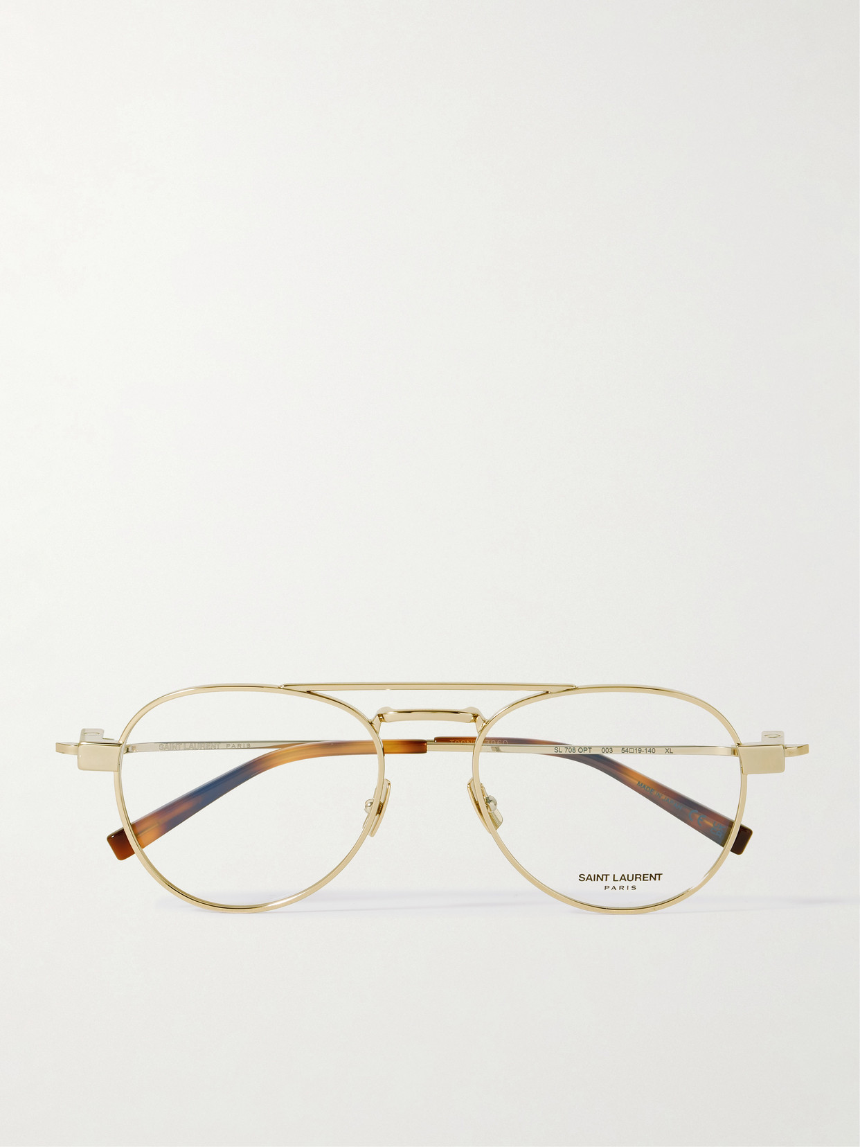 Saint Laurent Aviator-style Gold-tone Optical Glasses