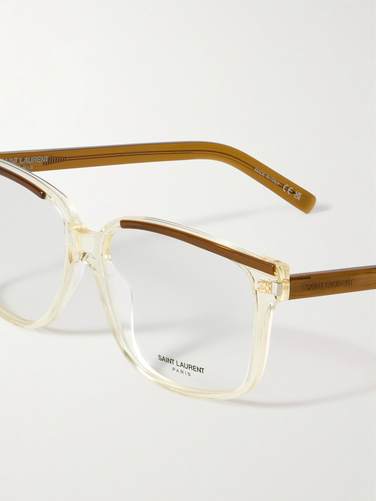 Saint Laurent Square-frame Acetate Optical Glasses In Brown