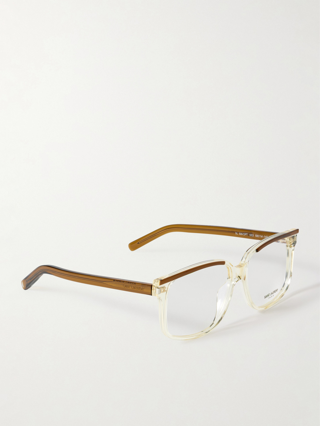 Saint Laurent Square-frame Acetate Optical Glasses In Brown