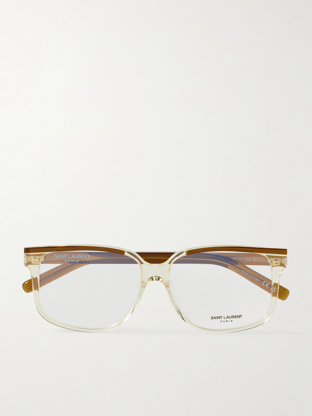 Saint Laurent Square-frame Acetate Optical Glasses In Brown
