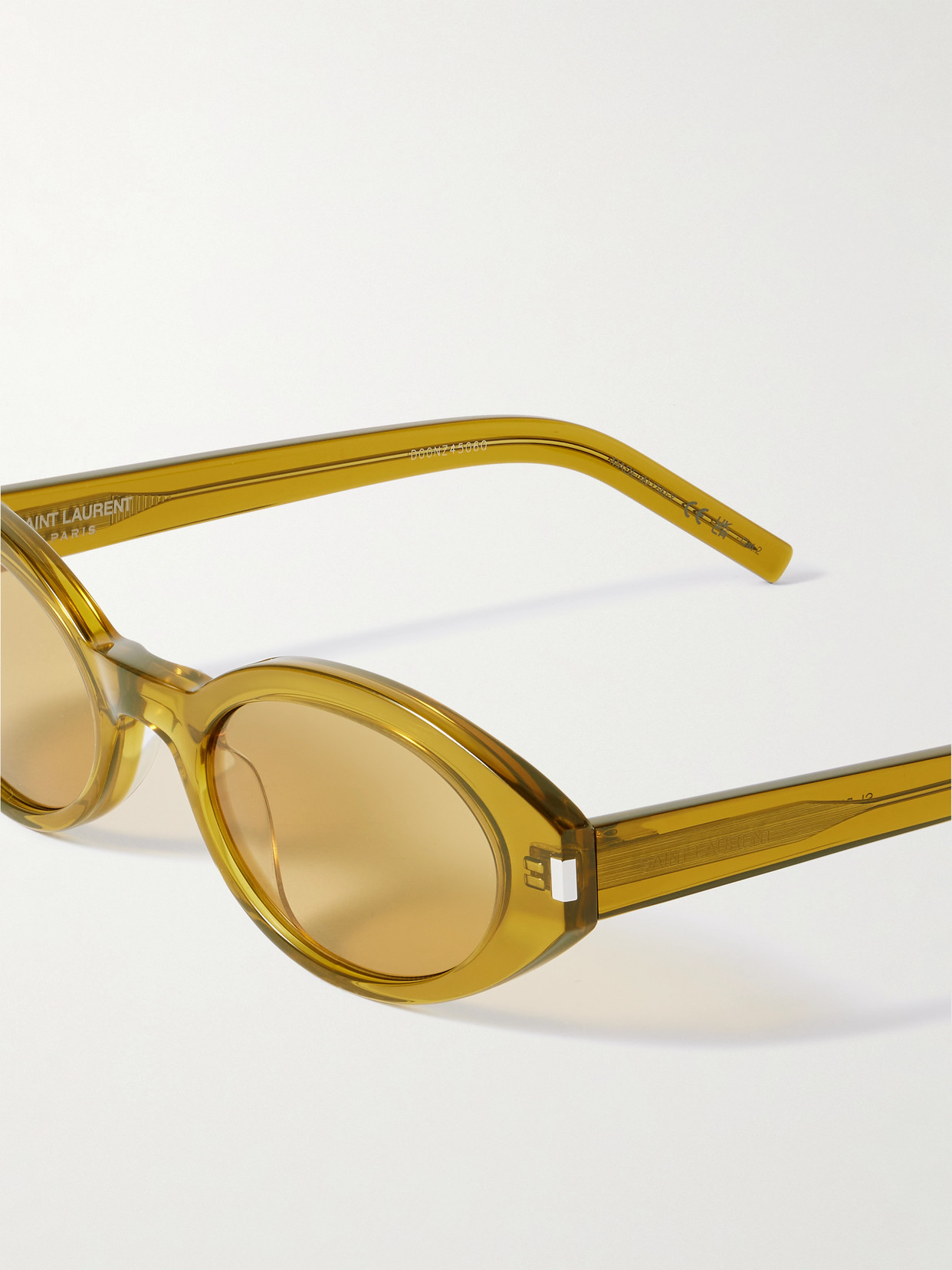 Saint Laurent Oval-frame Acetate Sunglasses In Green
