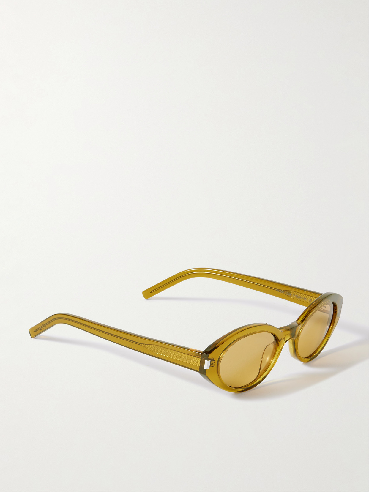 Saint Laurent Oval-frame Acetate Sunglasses In Green