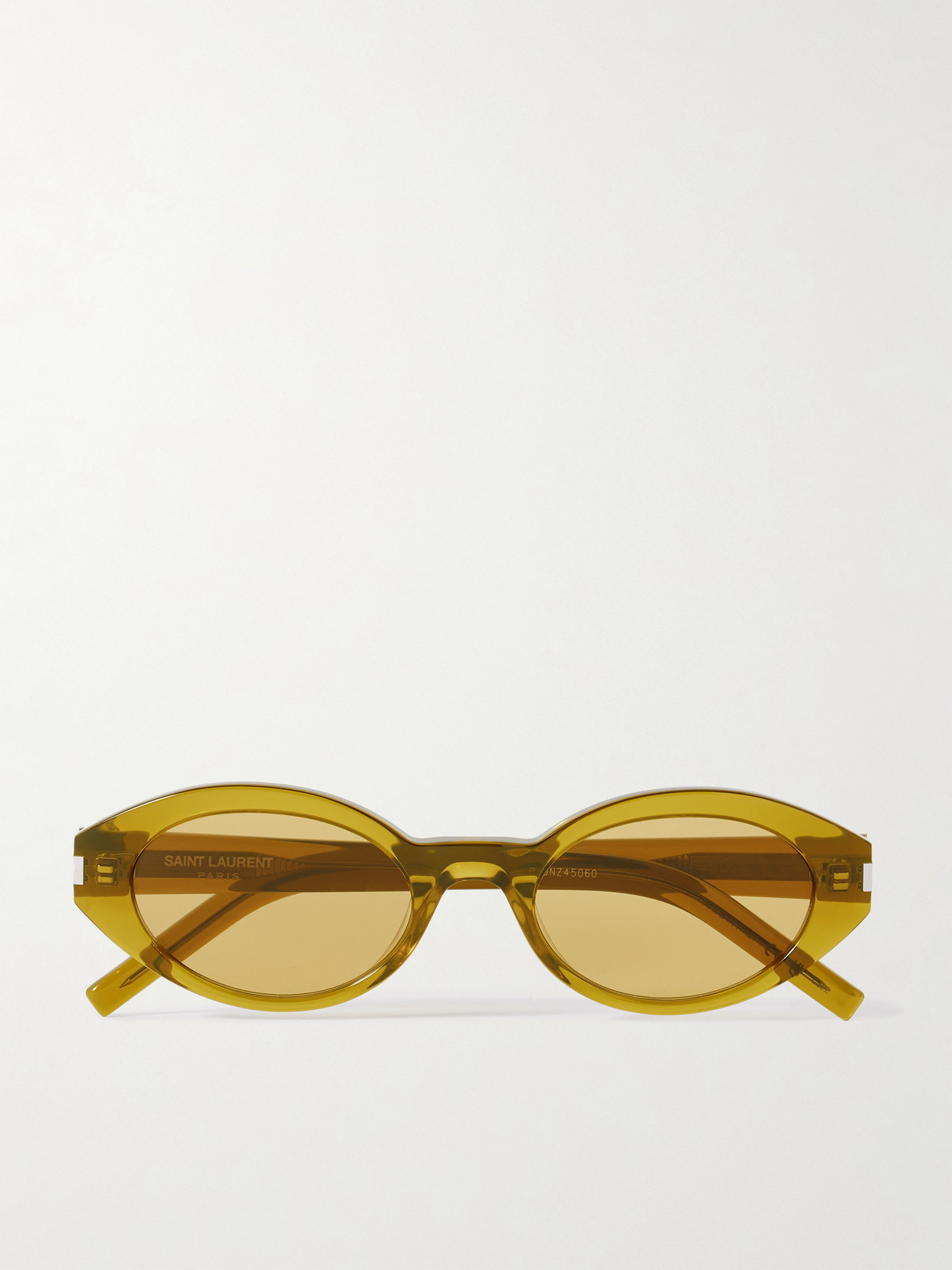 Saint Laurent Oval-frame Acetate Sunglasses In Yellow