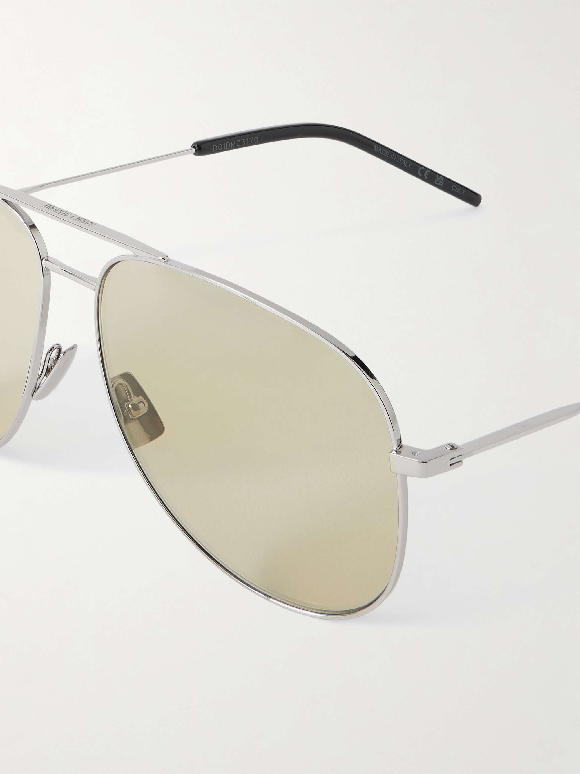 SAINT LAURENT EYEWEAR Classic 11 aviator-style metal sunglasses