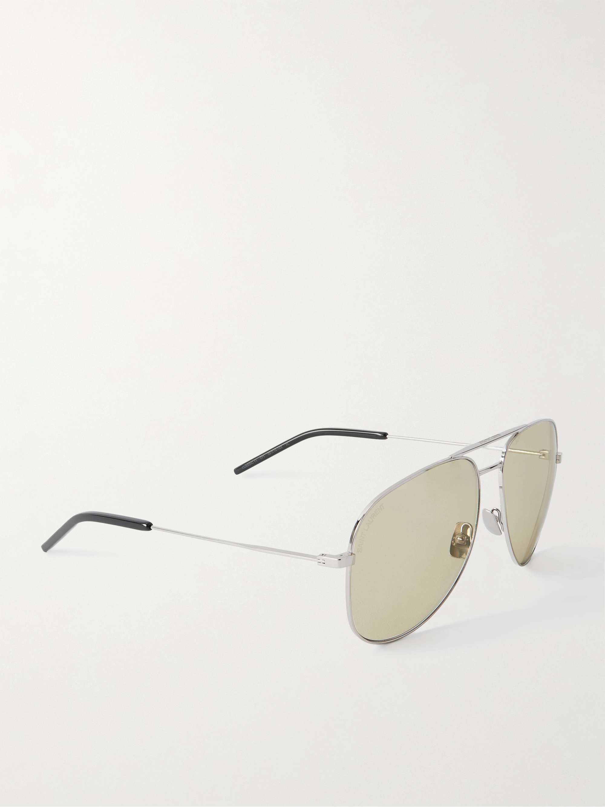 SAINT LAURENT EYEWEAR Classic 11 aviator-style metal sunglasses