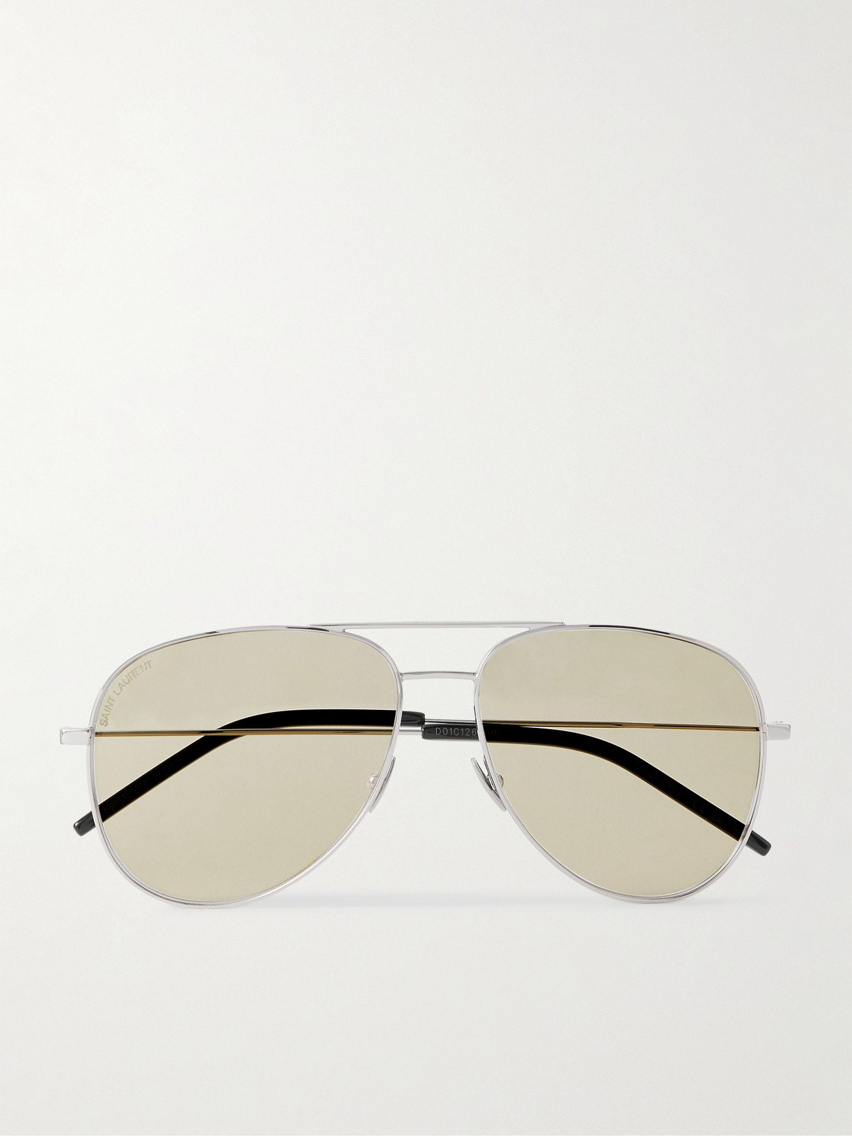 Saint Laurent Classic 11 Aviator-style Silver-tone Sunglasses In Silver
