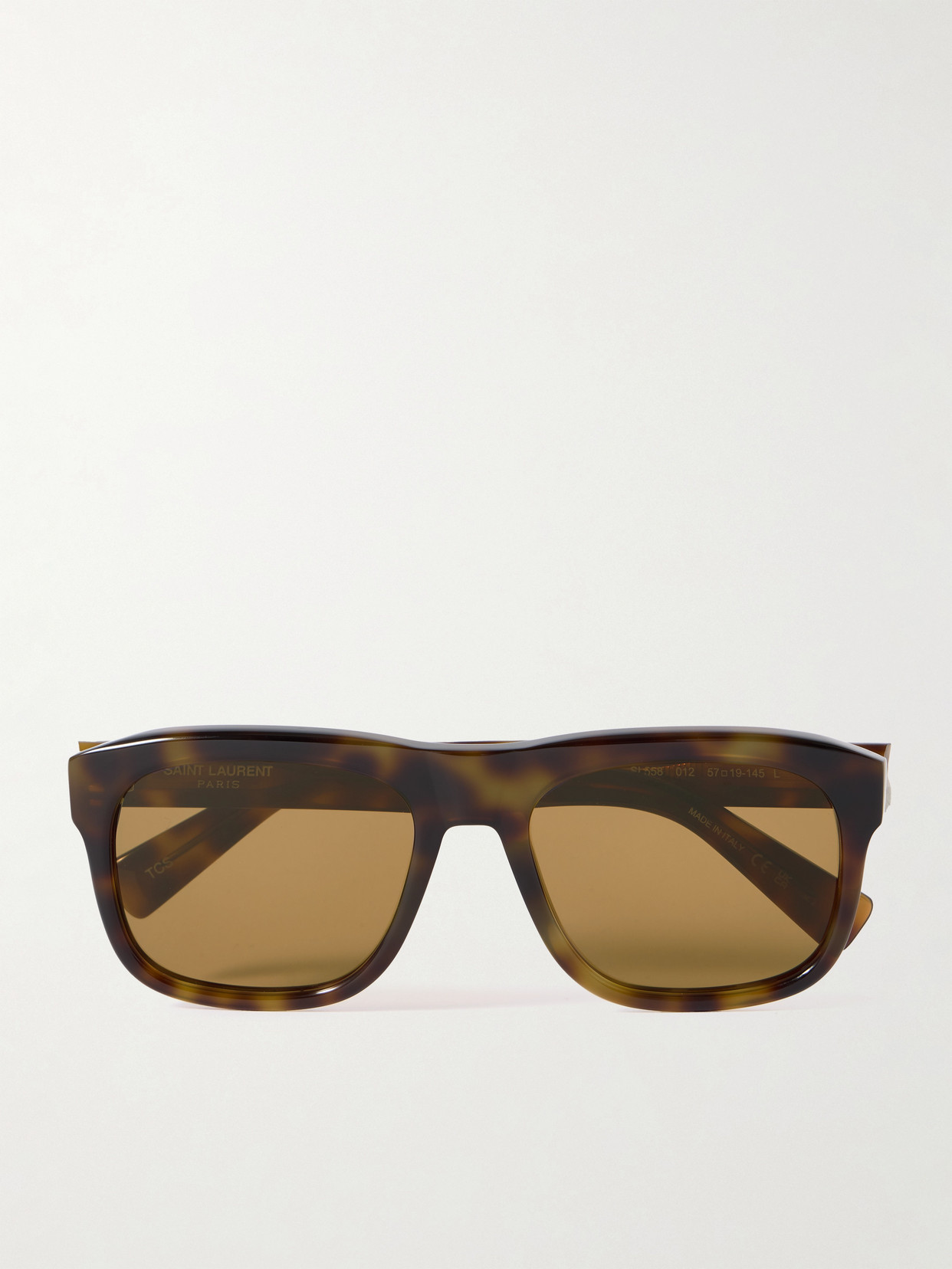 Saint Laurent Square-frame Tortoiseshell Acetate Sunglasses In Brown