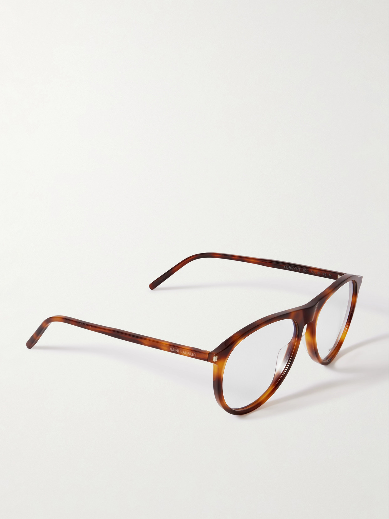 Saint Laurent Aviator-style Tortoiseshell Acetate Optical Glasses In Tortoiseshell