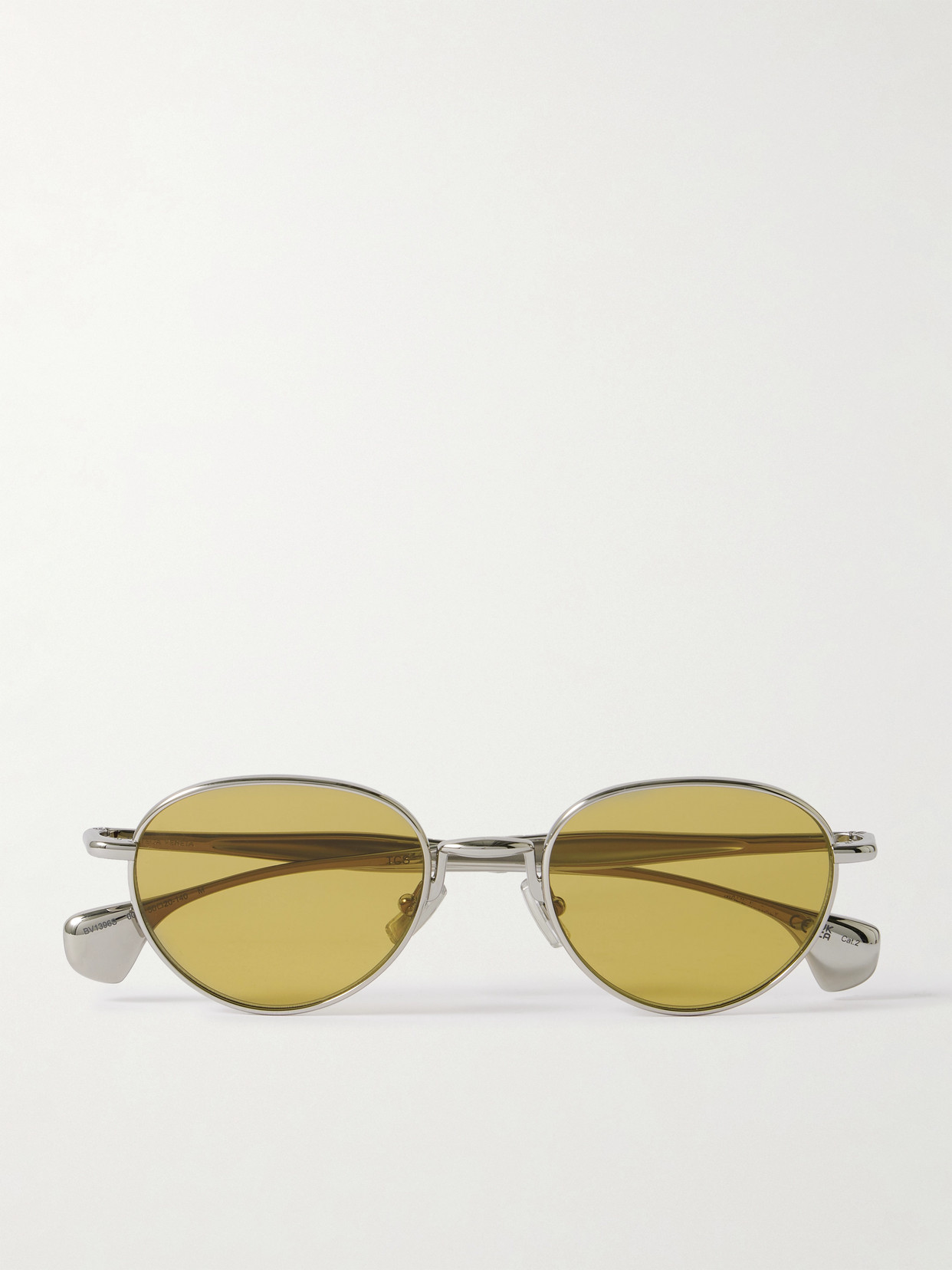 Bottega Veneta Round-frame Silver-tone Sunglasses