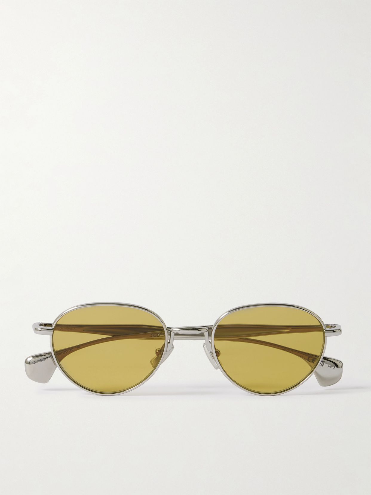 Round-frame silver-tone sunglasses