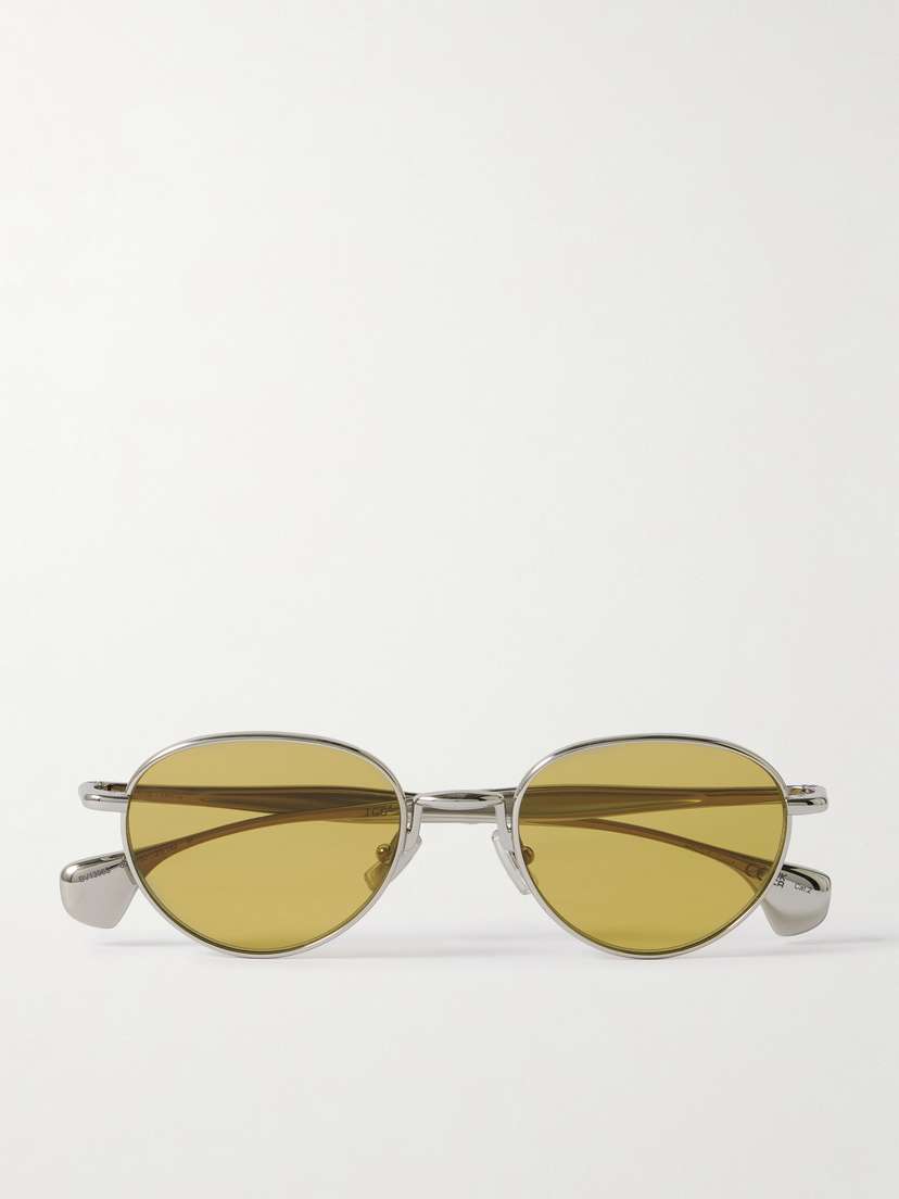 Bottega Veneta Eyewear Round-frame Silver-tone Sunglasses