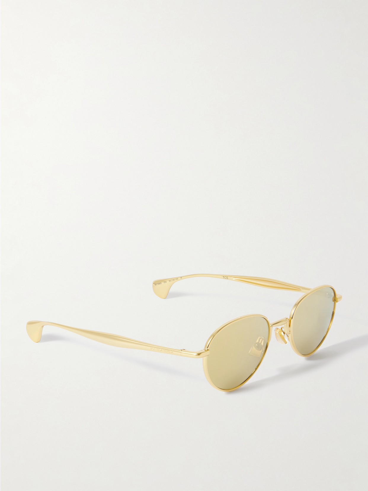 Bottega Veneta Round-frame Gold-tone Sunglasses In Gold