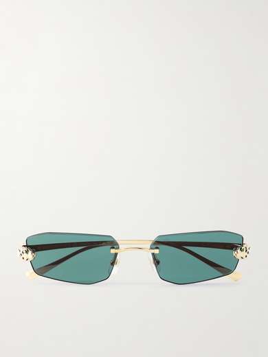 PANTHÈRE RIMLESS RECTANGULAR FRAME SUNGLASSES CT0687S IN METAL main image 0