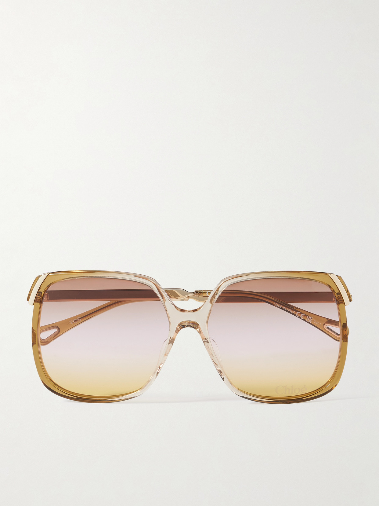 Chloé Aly Square-frame Acetate And Gold-tone Sunglasses