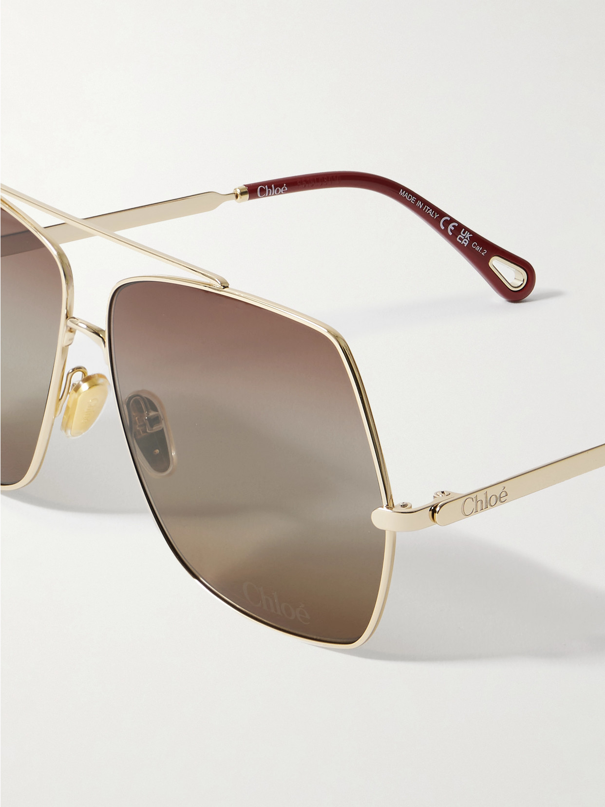 Chloé Gold Aly Sunglasses In Gold