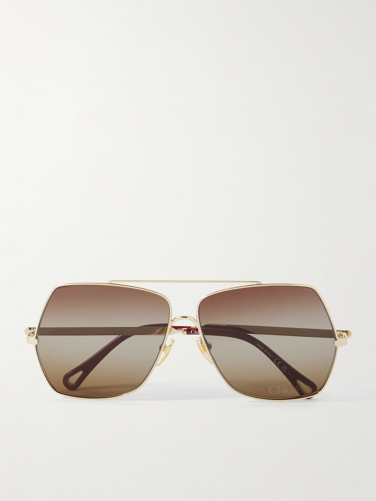 Chloé Gold Aly Sunglasses In 001 Gold