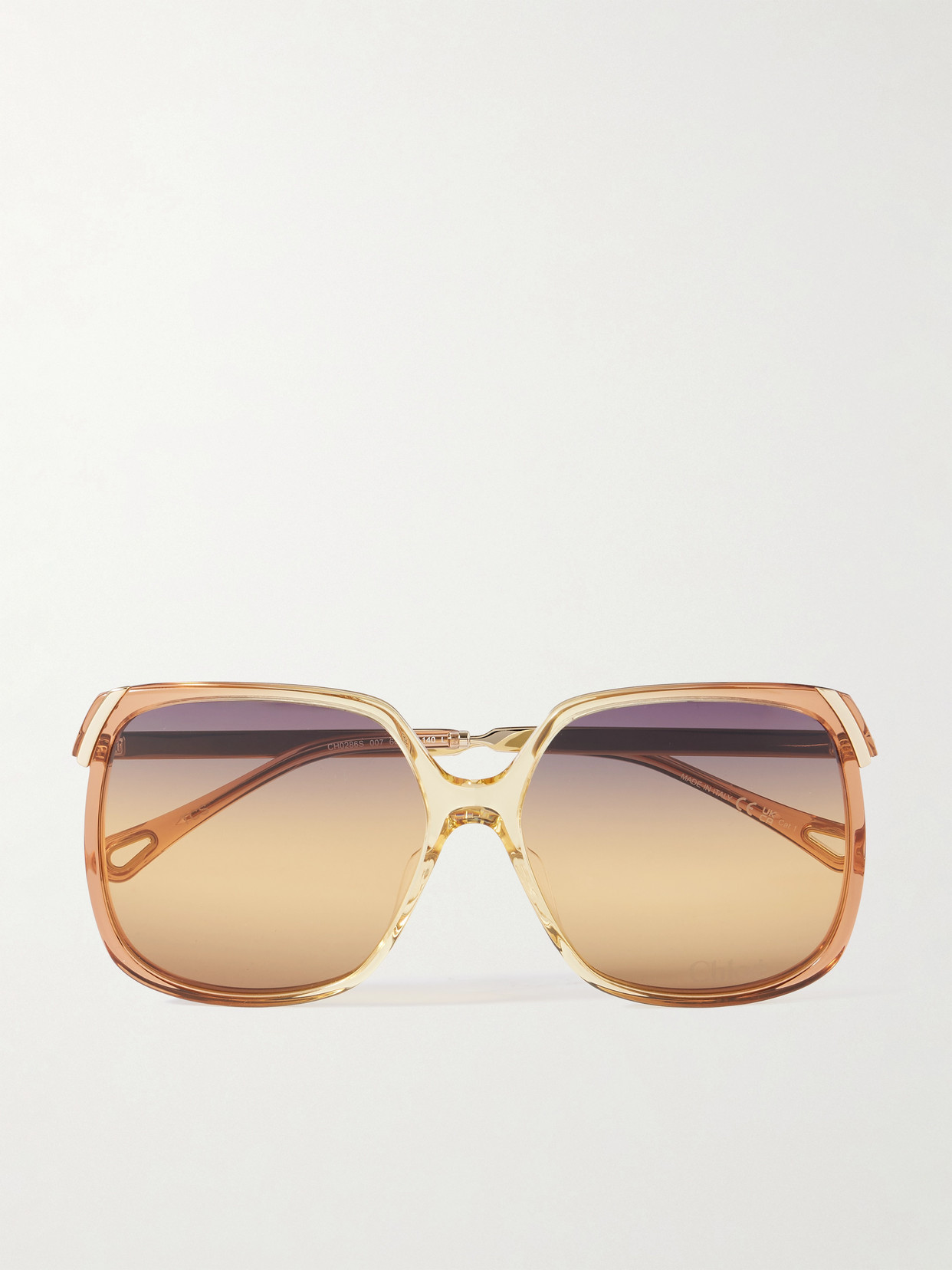 Chloé Aly Square-frame Acetate And Gold-tone Sunglasses