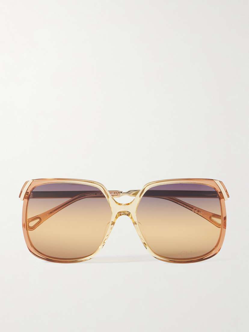 Chloé Aly Square-frame Acetate And Gold-tone Sunglasses