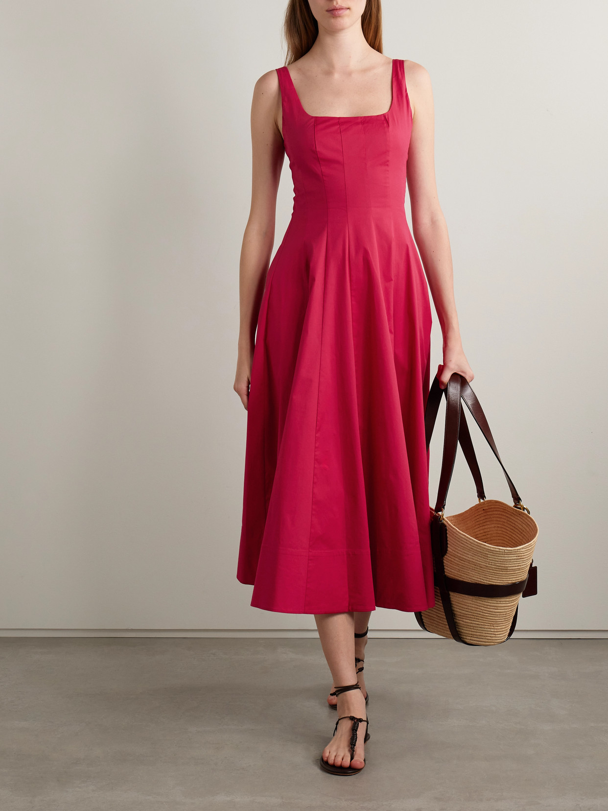 Staud Sleeveless Wells Midi Dress