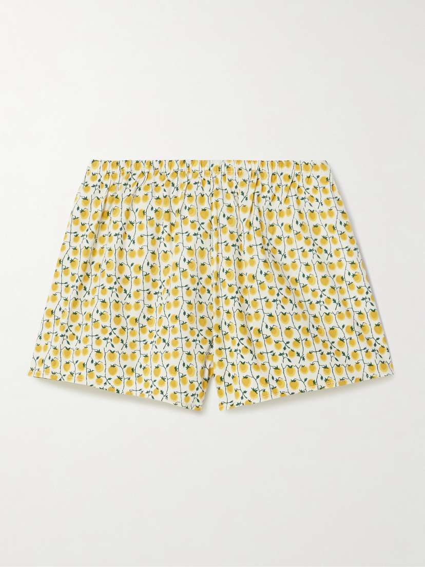 Staud Paddle Printed Cotton-blend Shorts