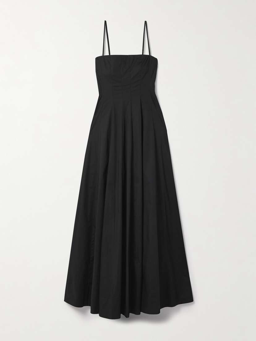 Staud Wylie Cotton-blend Poplin Maxi Dress