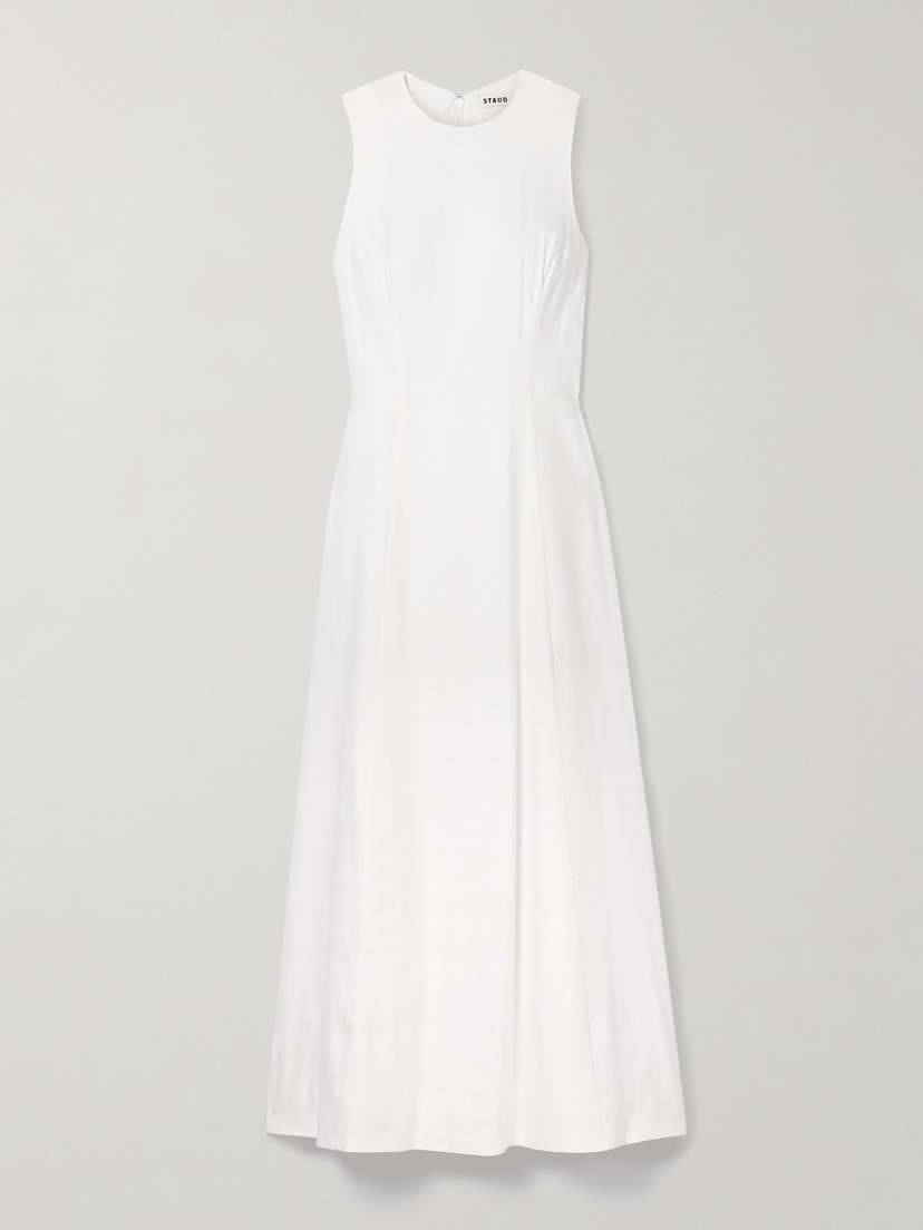 Staud Martine Linen-blend Maxi Dress