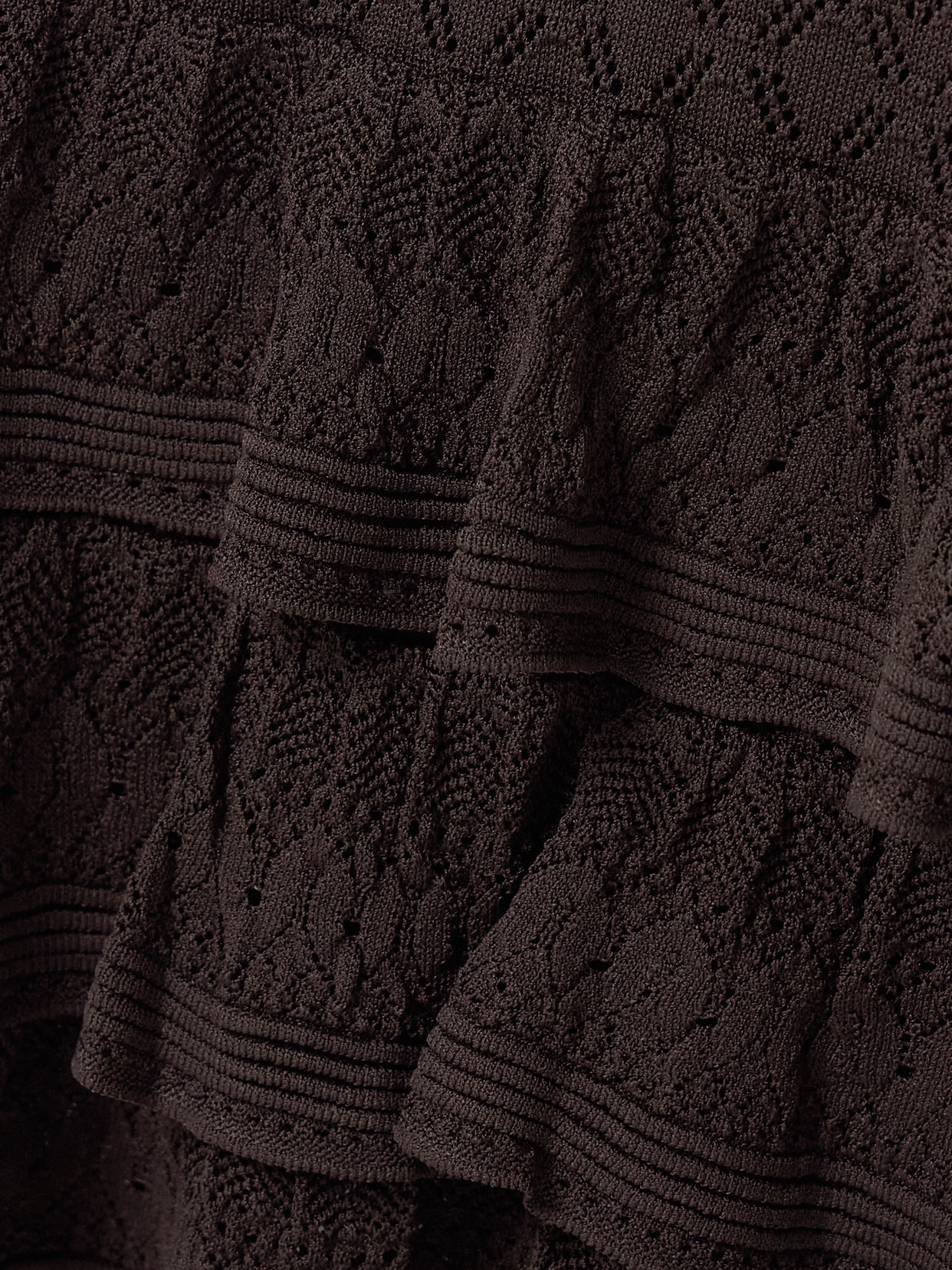 Staud Bliss Ruffled Pointelle-knit Maxi Dress