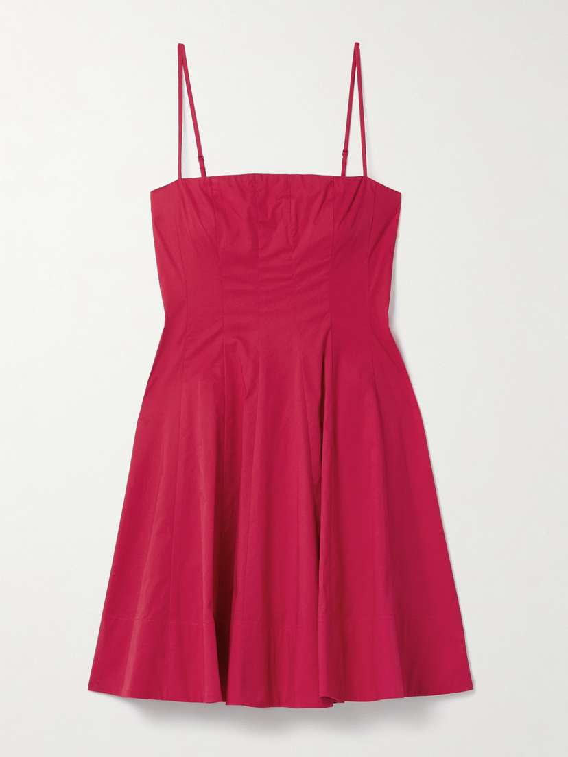 Staud Wylie Cotton-blend Poplin Mini Dress