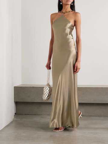 Staud Cadence embellished satin maxi dress