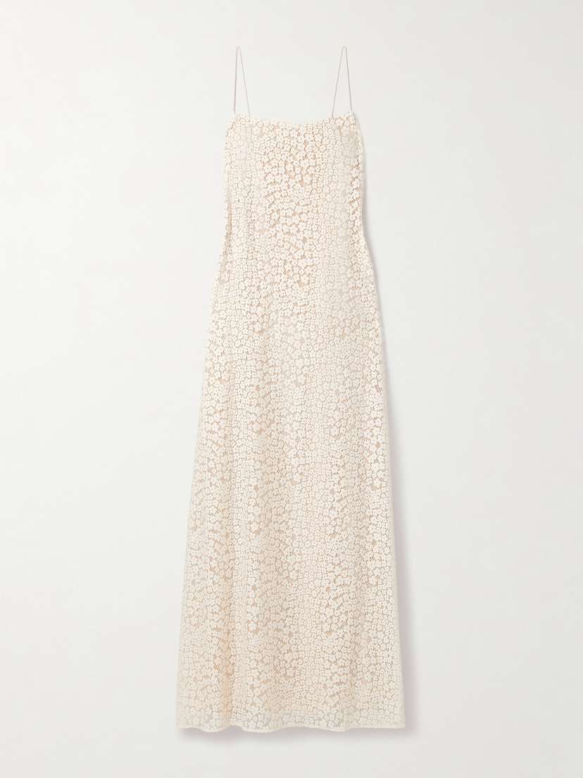 Staud Delfina Organic Cotton-blend Guipure Lace Maxi Dress