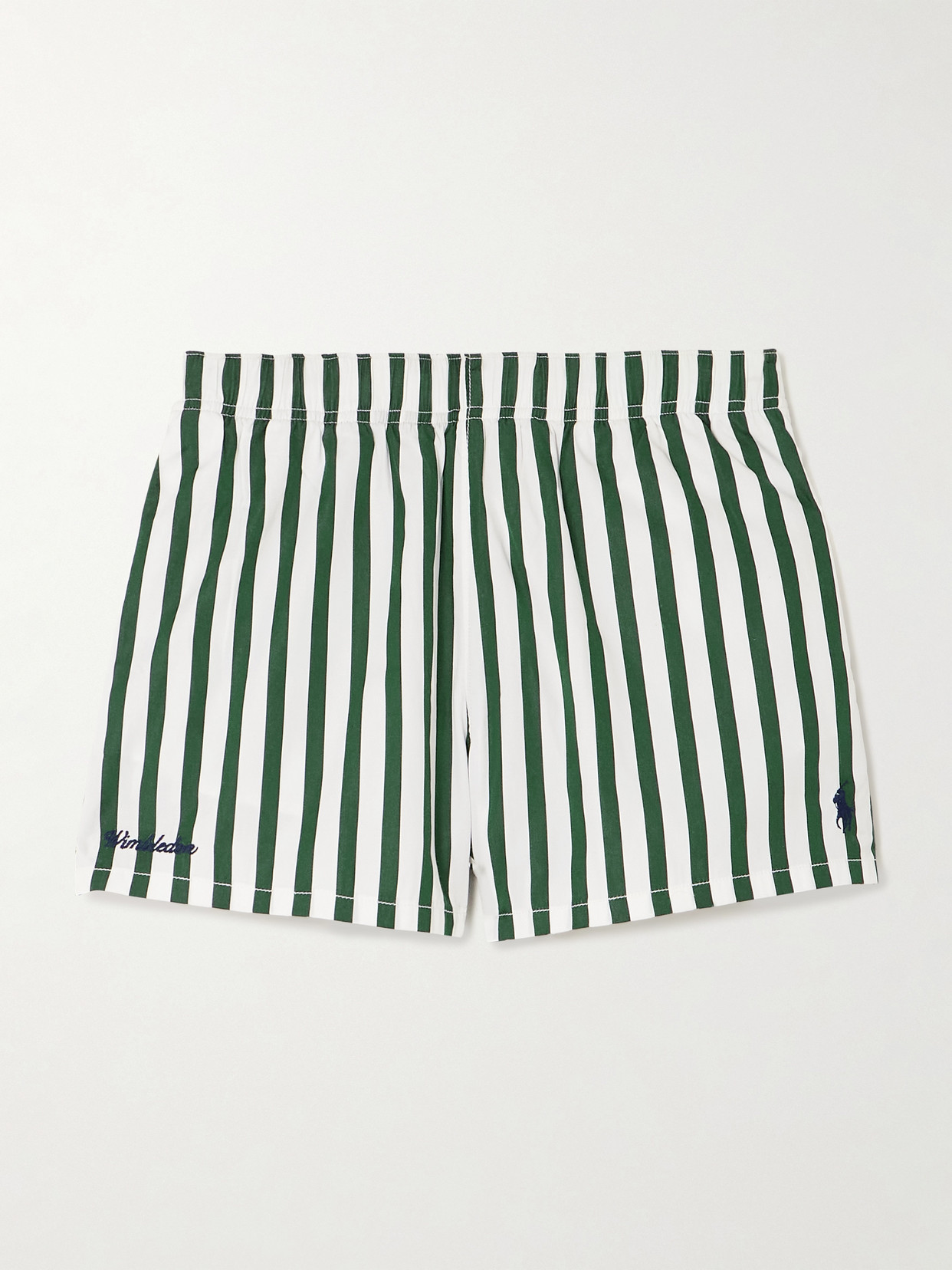 Polo Ralph Lauren + Wimbledon Embroidered Striped Cotton-poplin Shorts