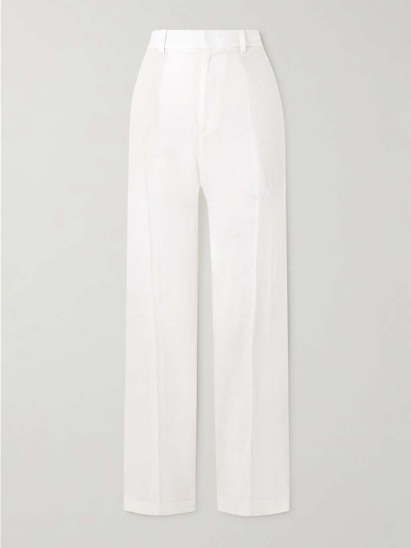 Polo Ralph Lauren Pleated Linen Straight-leg Pants