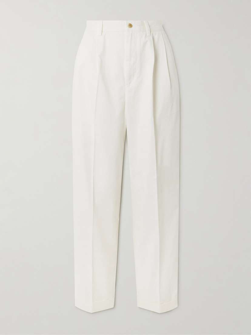 Polo Ralph Lauren Pleated Cotton-twill Tapered Pants