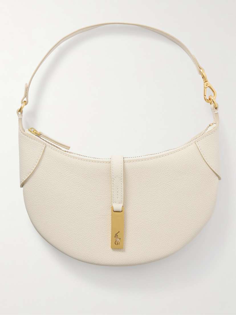 Polo Ralph Lauren Polo Id Embellished Textured-leather Shoulder Bag