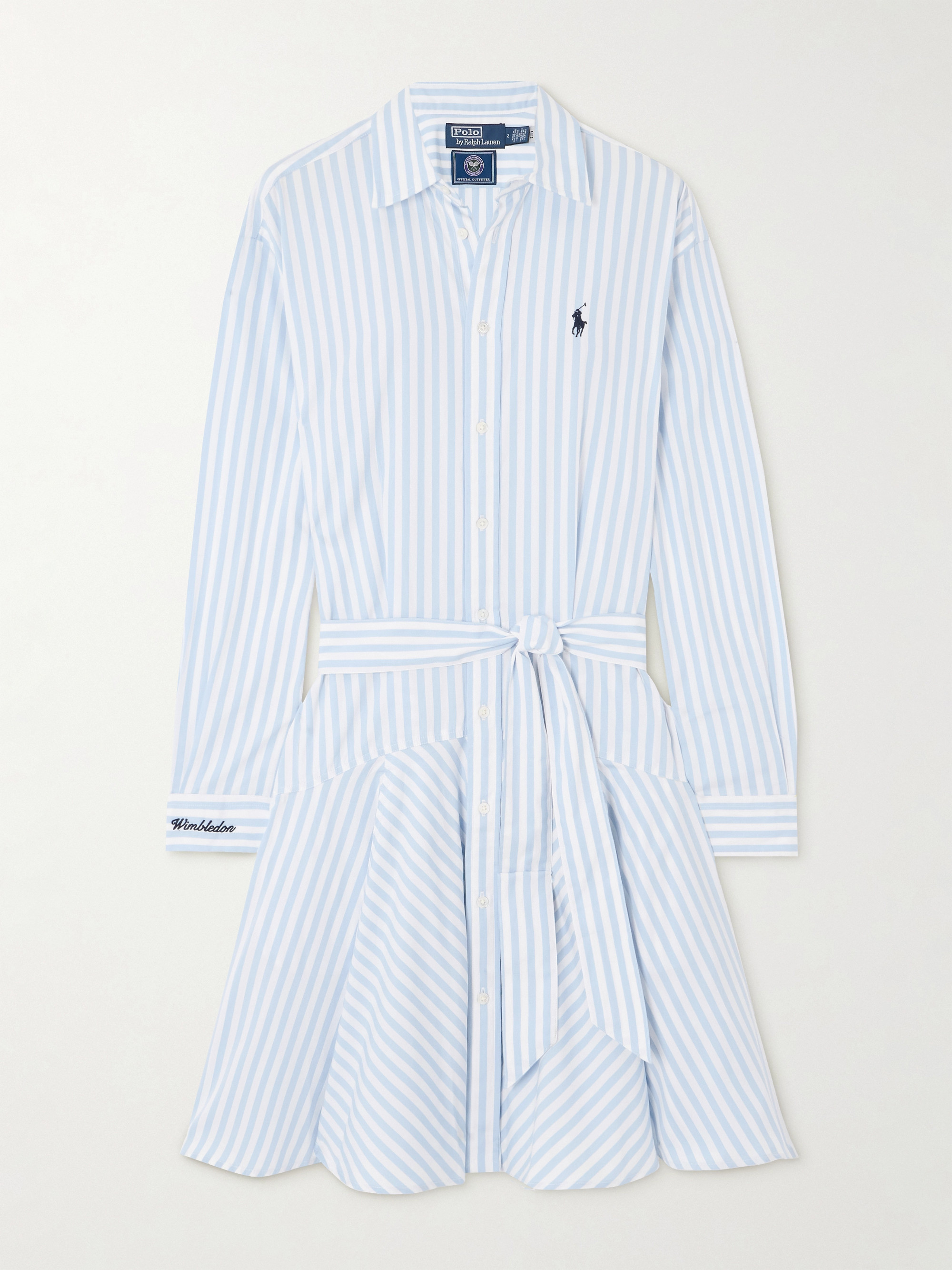 Polo Ralph Lauren + Wimbledon belted striped cotton-poplin mini dress