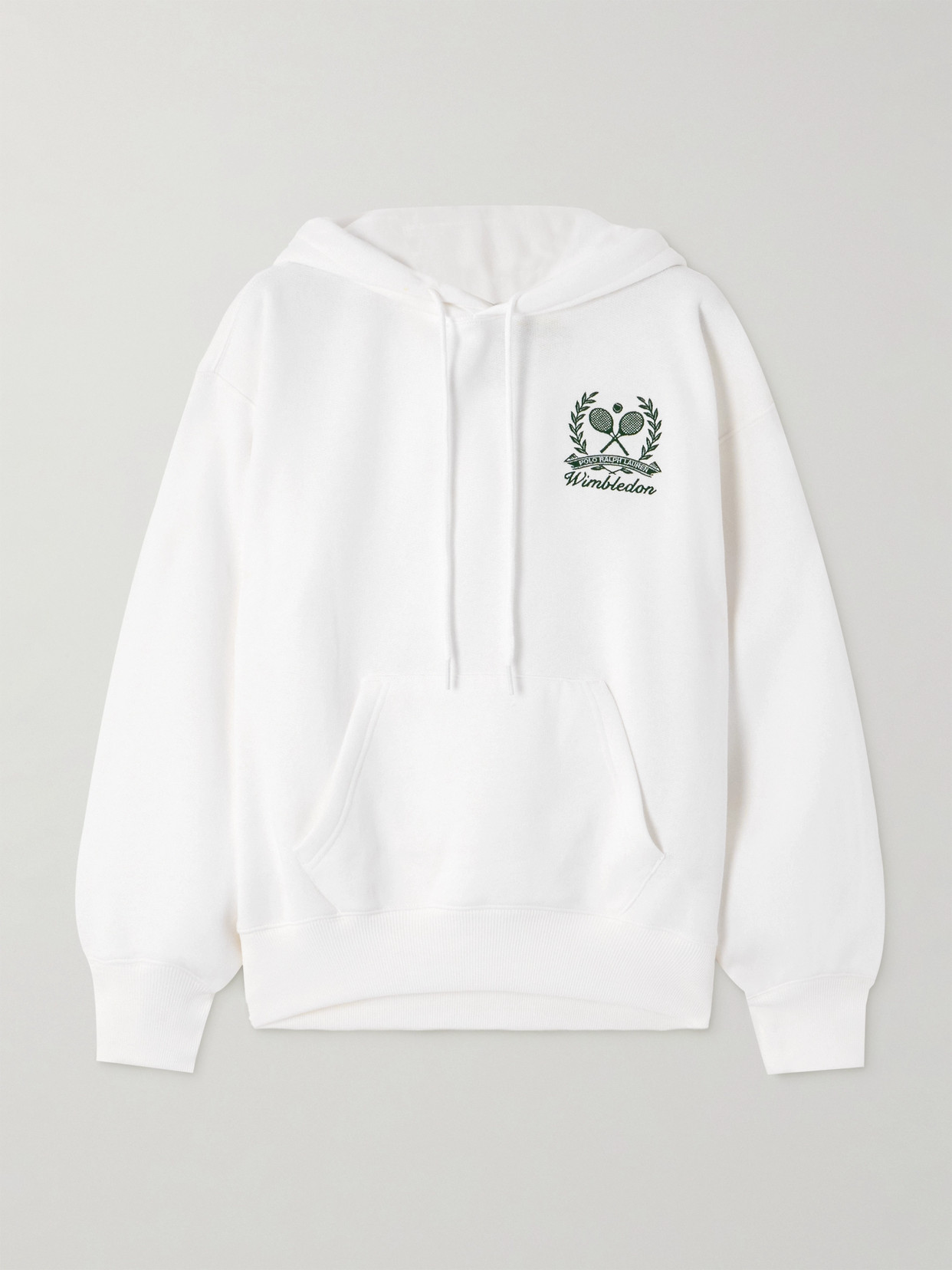 Polo Ralph Lauren + Wimbledon Embroidered Cotton-blend Jersey Hoodie