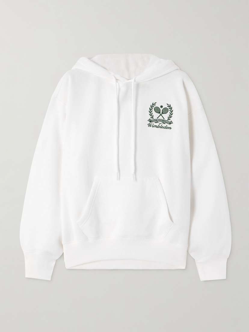 Polo Ralph Lauren + Wimbledon Embroidered Cotton-blend Jersey Hoodie