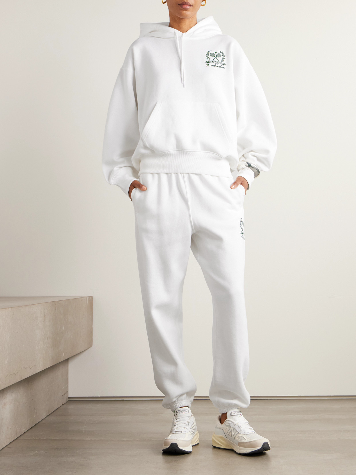 Polo Ralph Lauren + Wimbledon Embroidered Cotton-blend Jersey Hoodie