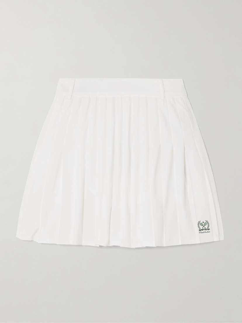 Polo Ralph Lauren + Wimbledon Pleated Printed Stretch Tennis Skirt
