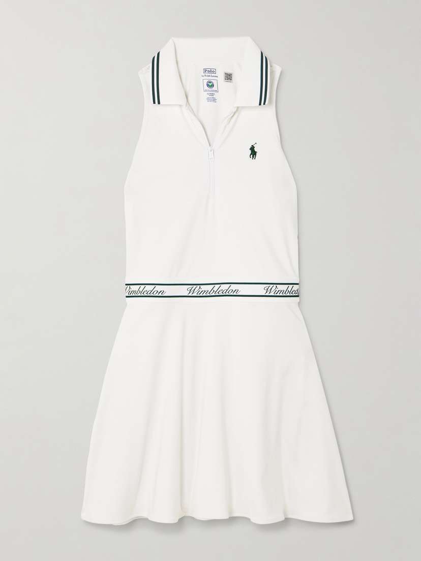 Polo Ralph Lauren + Wimbledon Embroidered Stretch-knit Tennis Dress