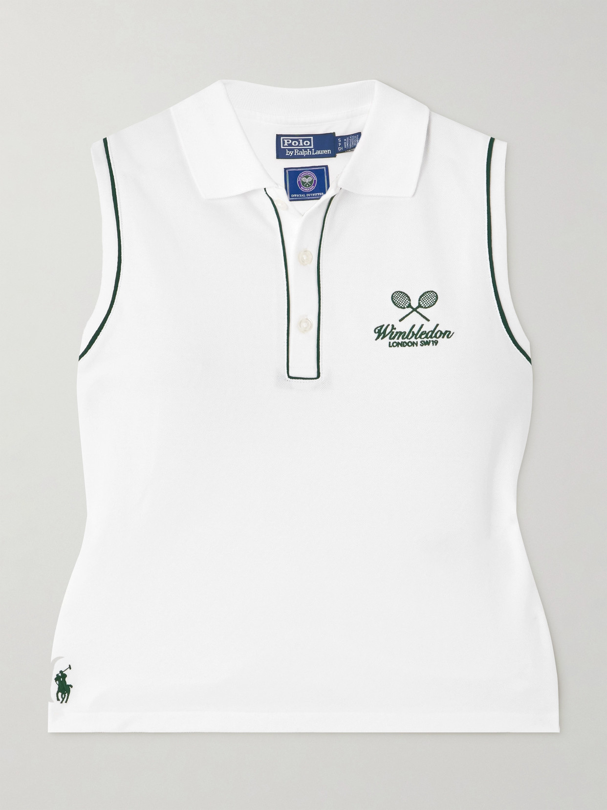 Polo Ralph Lauren - + Wimbledon Embroidered Cotton-blend Piqué Polo Top - White