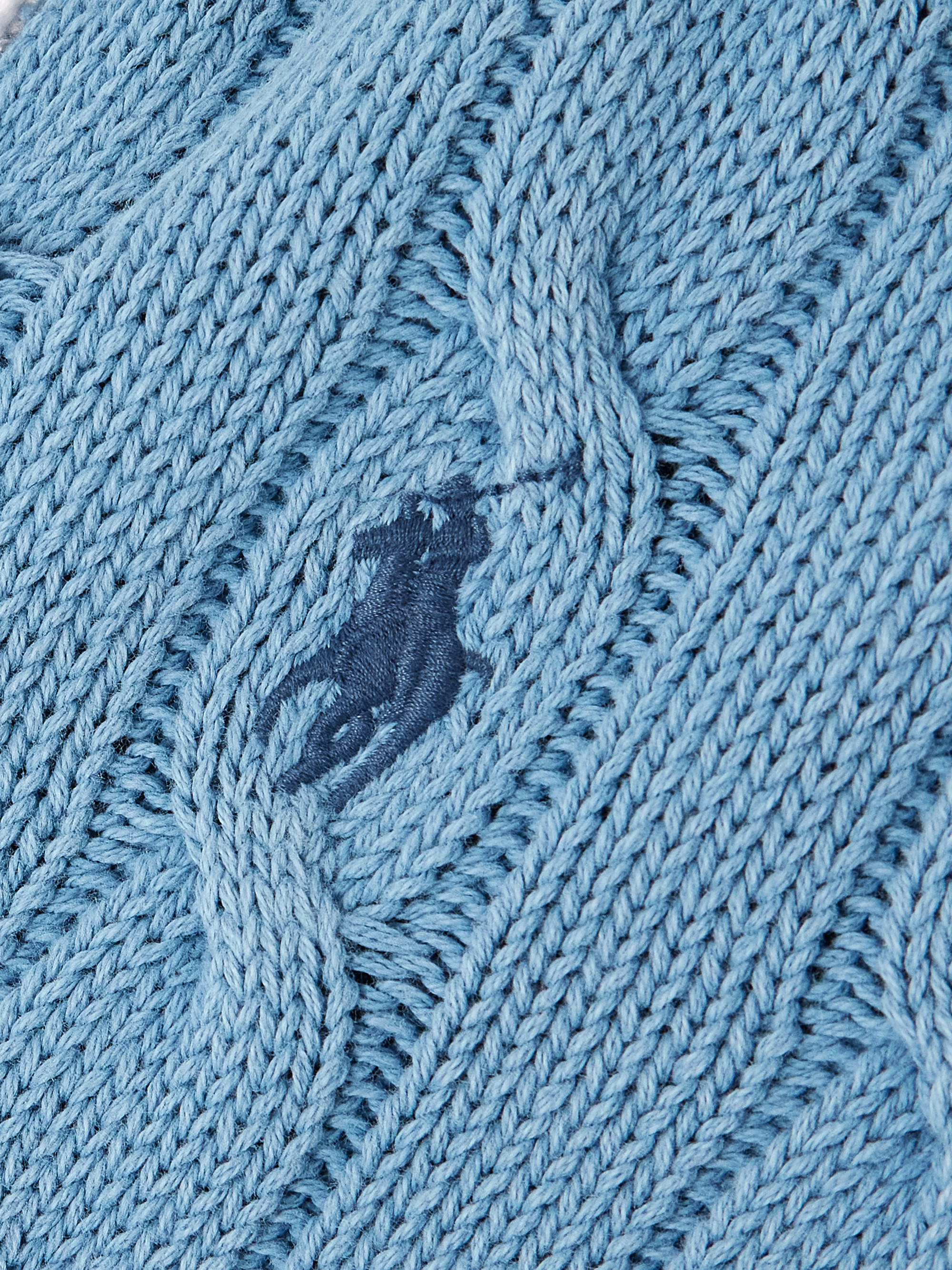 Polo Ralph Lauren Hooded embroidered cable-knit cotton cardigan thumbnail