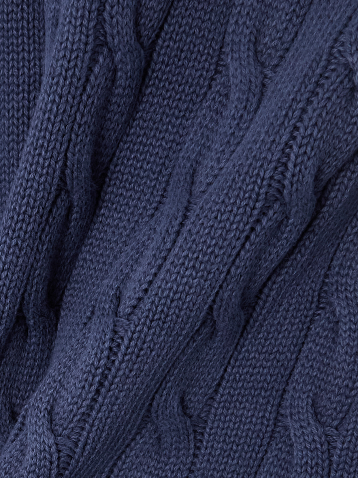 Polo Ralph Lauren Cable-knit Cotton Polo Shirt In Blue
