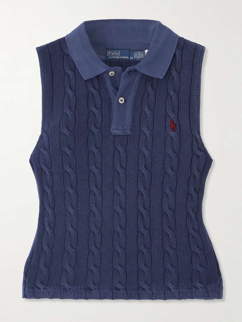 Polo Ralph Lauren Cable-knit Cotton Polo Shirt