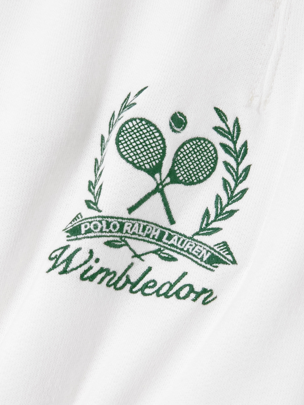 Polo Ralph Lauren + Wimbledon Embroidered Cotton-blend Jersey Track Pants In White