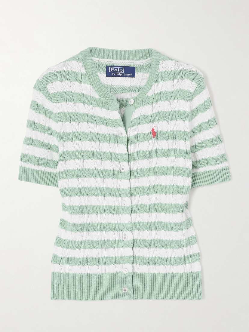 Polo Ralph Lauren Striped Cable-knit Cotton Cardigan
