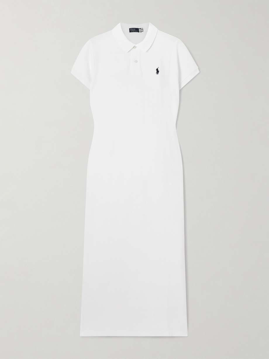 embroidered cotton-piqué maxi dress