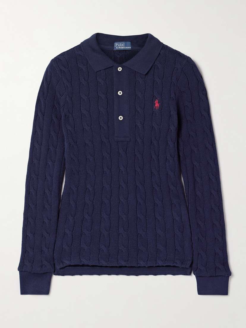 Polo Ralph Lauren Cable-knit Cotton Polo Sweater