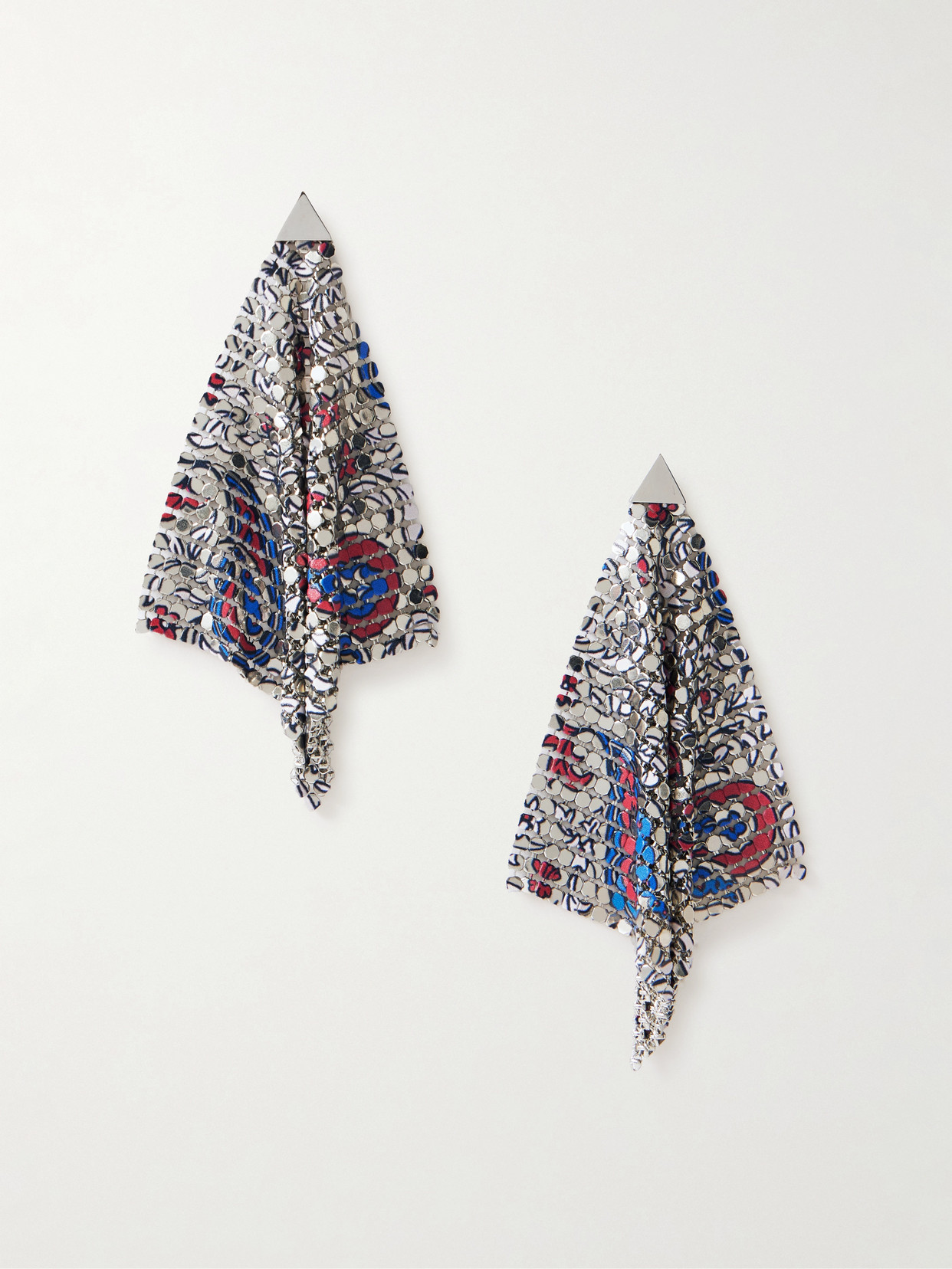 Rabanne Silver-tone Chainmail Earrings In Multi